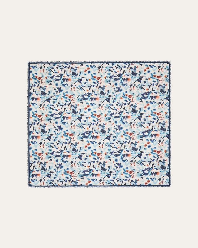 Paint Splatter Square Cashmere-Silk Scarf